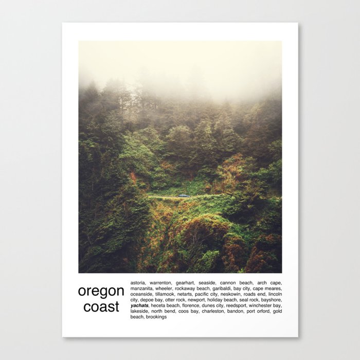 Fog on the Coast | Minimalist Travel Photography in Oregon Canvas Print
