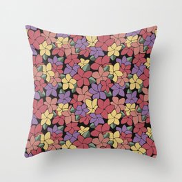 Artsy Tropical Flowers Throw Pillow