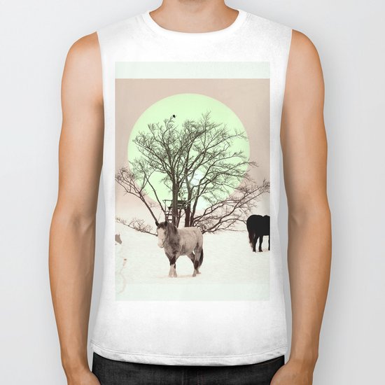 Winter horses Biker Tank