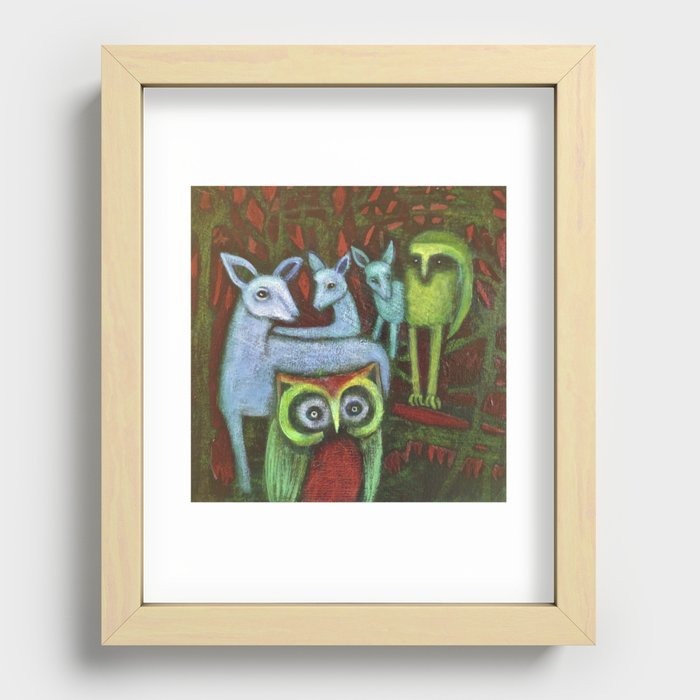 Forest at night Recessed Framed Print