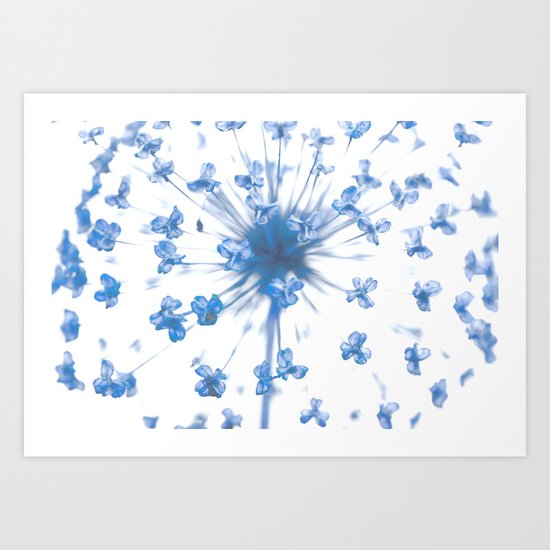 Flower Ball in Baby Blue Art Print