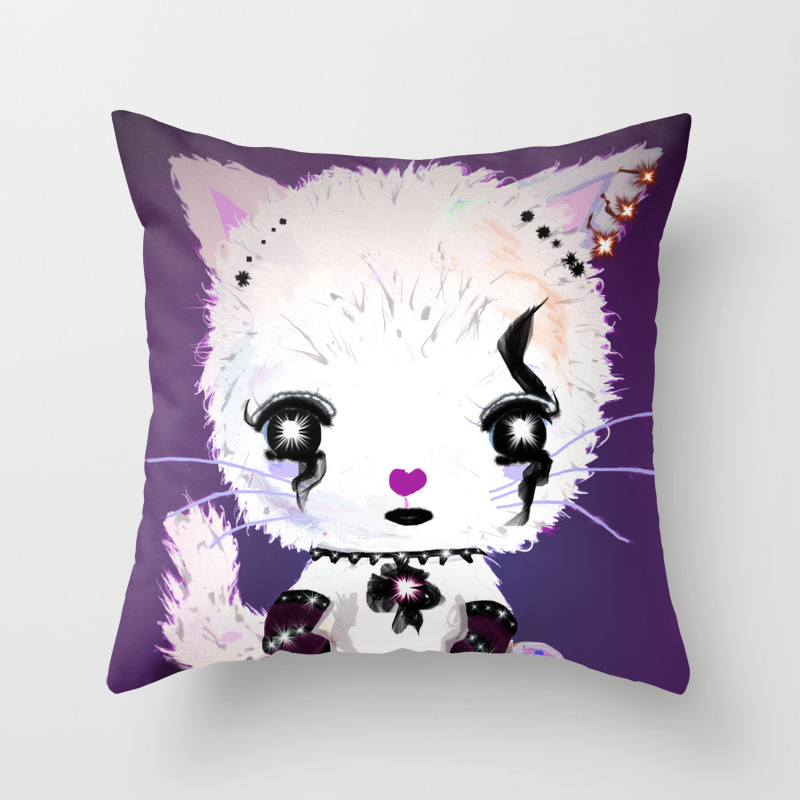 Punky Persian Dark Purple Throw Pillow By Kasumicrafts Society6