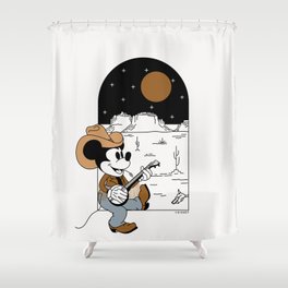 "Cowboy Mickey Mouse" by Allie Falcon Shower Curtain