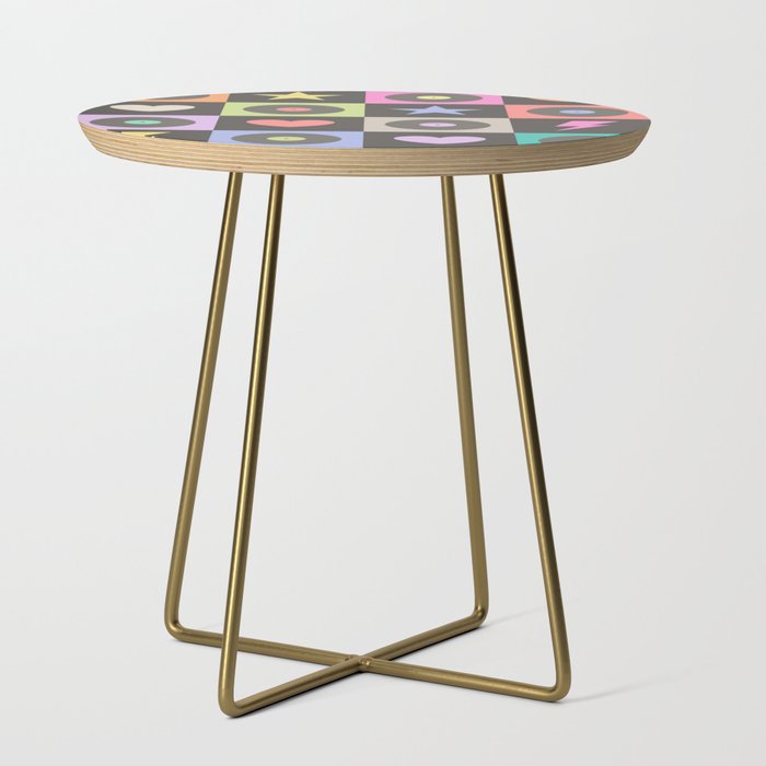 Colorful Checkerboard 80s Side Table