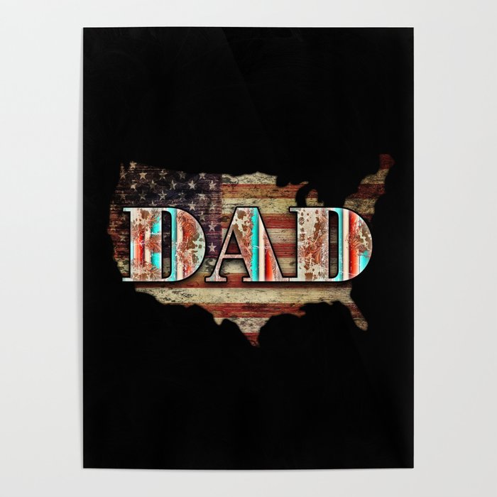 Dad US map Vintage Fathersday 2022 gifts Poster