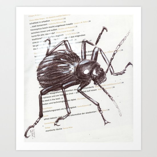 Black Beetle Art Print