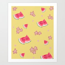 Watermelon Sakura Art Print