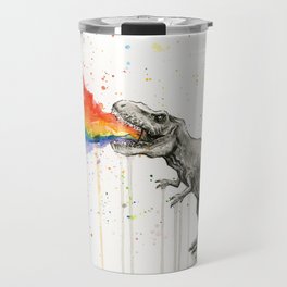 T-Rex Dinosaur Vomits Rainbow Travel Mug