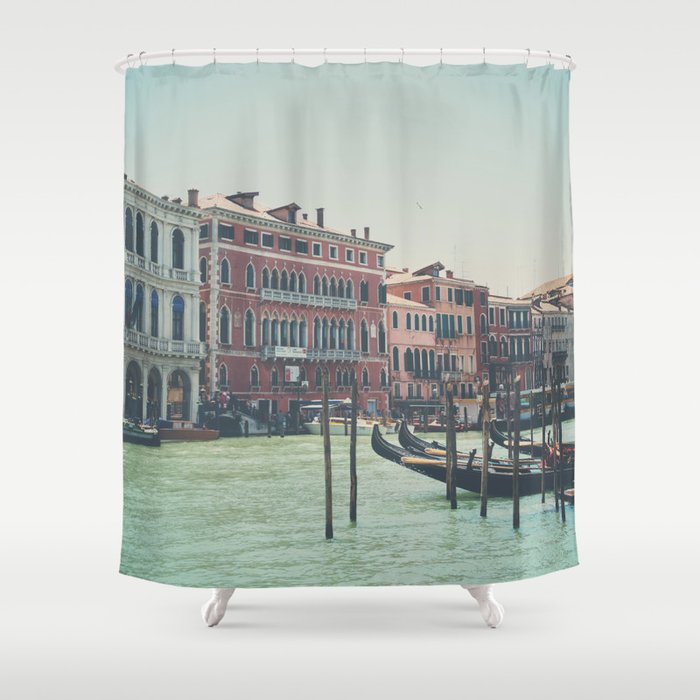 looking along the Grand Canal in Venice Shower Curtain