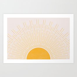 Sun Rise Art, Horizontal boho Sun Art Print