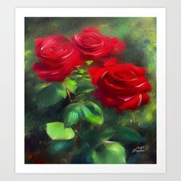 Garden Red Roses Art Print