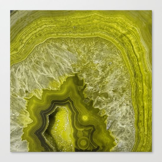 Green pantone agate mineral gem stone- Beautiful backdrop Canvas Print
