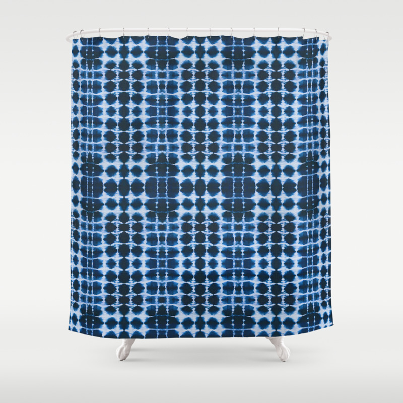 Blue Shibori Shower Curtain By, Diy Shibori Shower Curtain