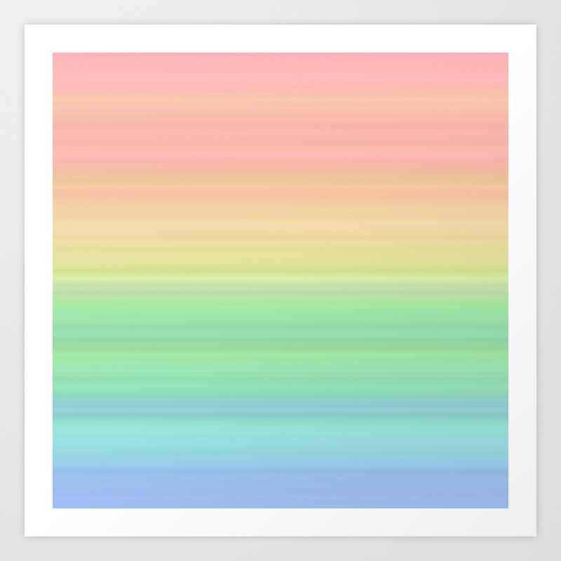 Abstract Pastel Rainbow Ii Colored Gradient Stripes Art Print By