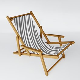 [ Thumbnail: Dim Gray & White Colored Lines/Stripes Pattern Sling Chair ]