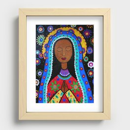 Mexican Folk Art Virgin Guadalupe Painting Recessed Framed Print