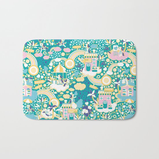 The secret map of Unicorns Village Bath Mat