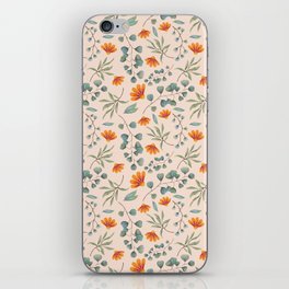 Eucalyptus and flower seamless pattern iPhone Skin