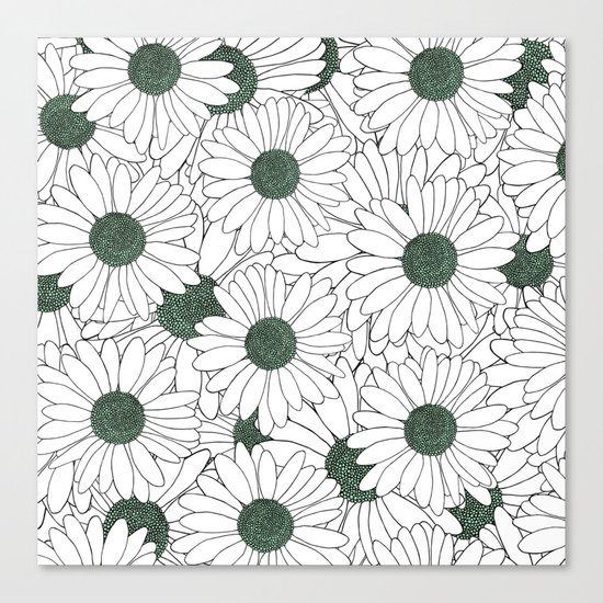 Daisy Mint Canvas Print