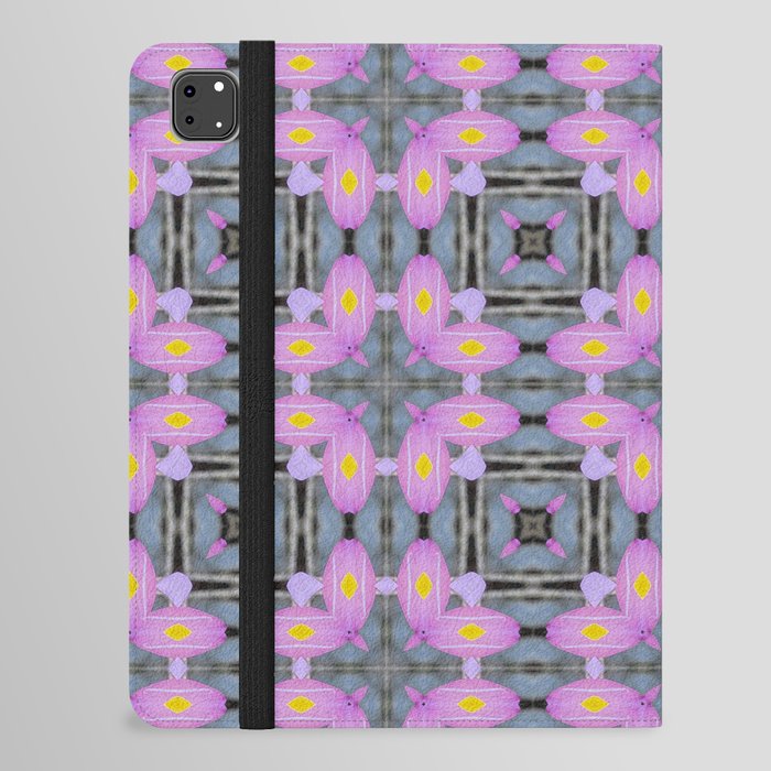 Pastel Pink and Yellow Butterfly Petal Hearts Pattern iPad Folio Case
