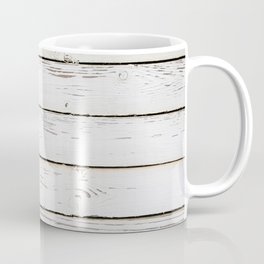 Shiplap rustic white wood. Horizontal white farmhouse shiplap. Coffee Mug