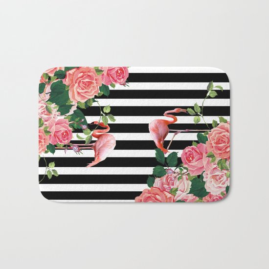 tropical flamingo Bath Mat