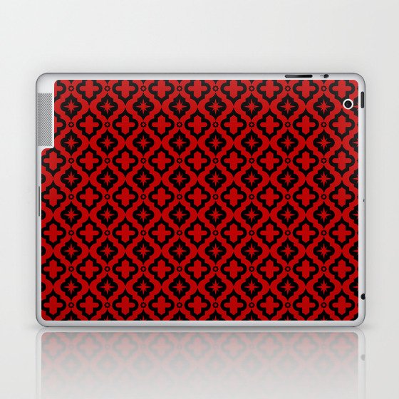 Red and Black Ornamental Arabic Pattern Laptop & iPad Skin