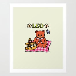 Leo Teddy Bear Art Print