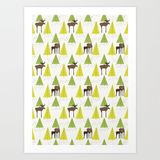 Moose Family 3 Art Print