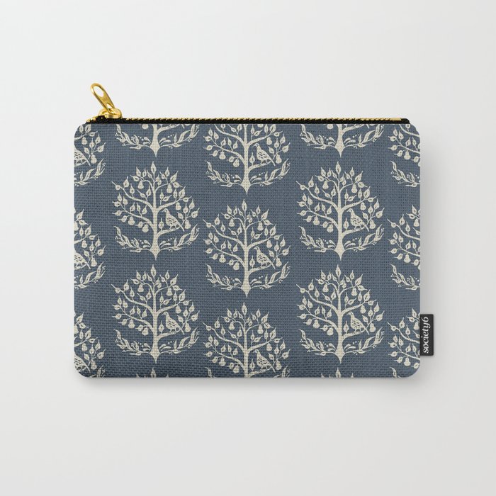 Partridge in a Pear Tree - Blue Carry-All Pouch