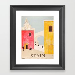 Spain Vintage Travel Poster Mid Century Minimalist Art Framed Art Print