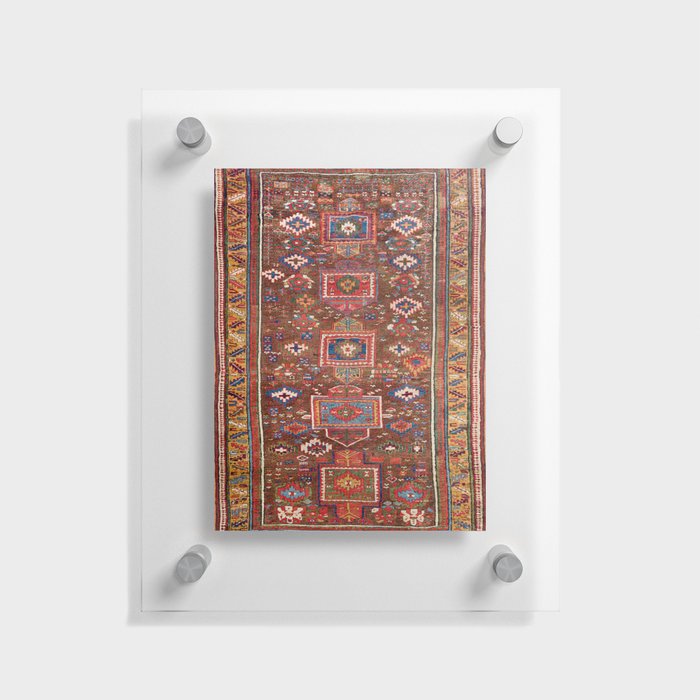 Antique Kurdish Sa'uj Bulagh Kilim Rug Vintage Tribal Persian Carpet Floating Acrylic Print