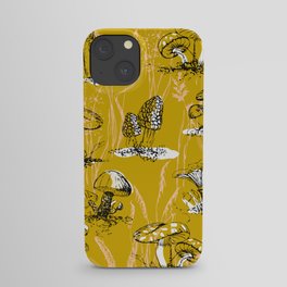 outside in the forest: mushrooms and grasses iPhone Case
