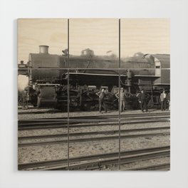 Hump Pusher Train - Lake Shore and Michigan Southern Railroad - 1912 Wood Wall Art