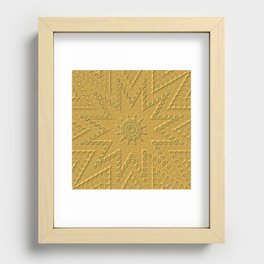 Golden Star Mandala Recessed Framed Print