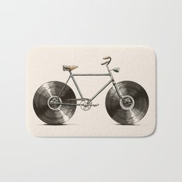 Velophone Bath Mat | Graphic Design, Wheels, Vintage, Bike, Fresh, Farthing, Graphite, Record, Illustration, Cycle 
