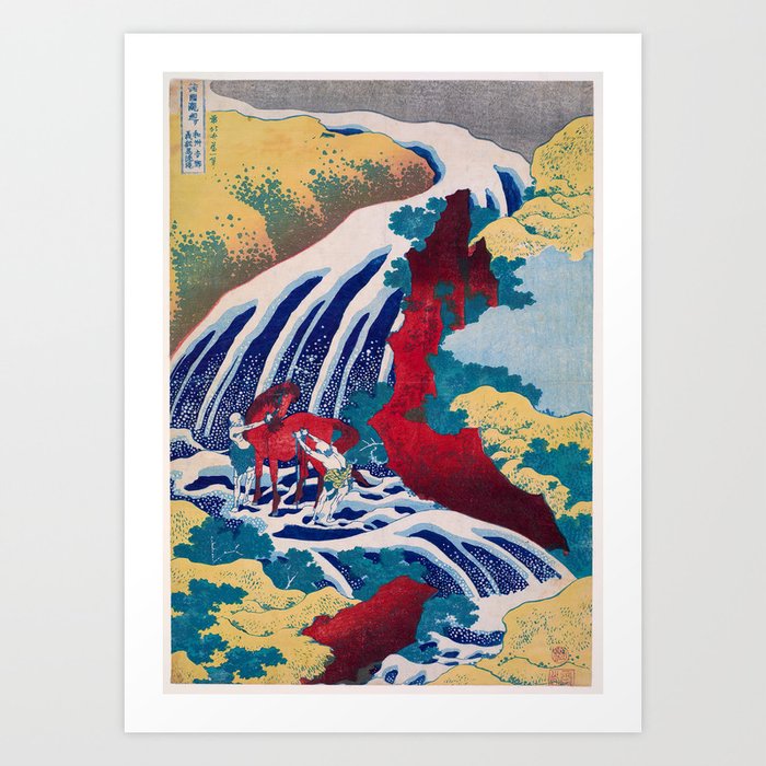 Yoshitsune Falls 1833 by Hokusai Art Print