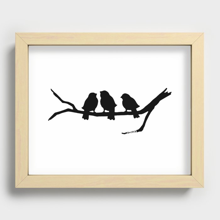 Three Little Birds Recessed Framed Print