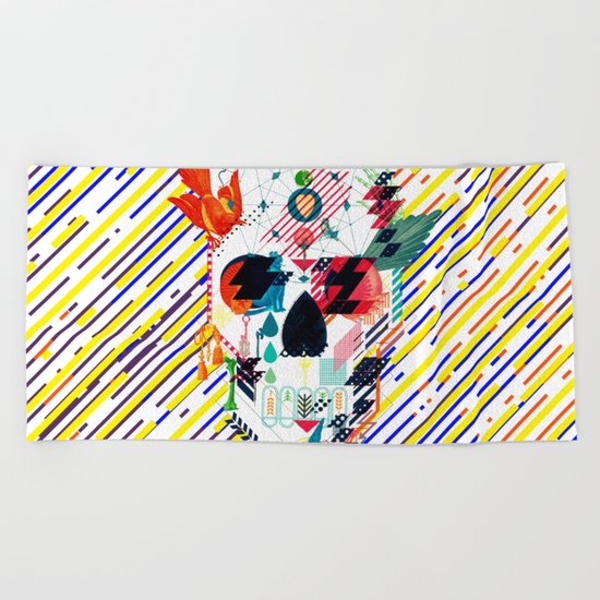 Abstract Skull Beach Towel