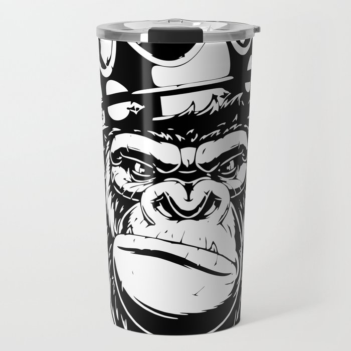 Gorilla, king kong, Big and Tall King Size Gorilla Face Travel Mug