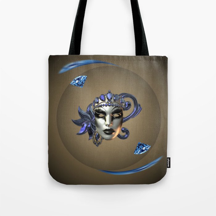 Blue Mask Tote Bag