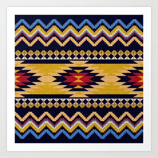Aztec pattern Art Print