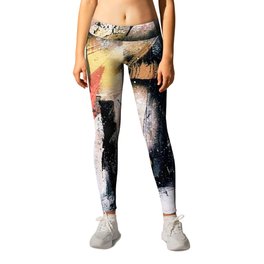 Lightning Soul: a vibrant colorful abstract acrylic, ink, and spray paint in gold, black, pink Leggings | Fineart, Bedroom, Towel, Bathroom, Curated, Case, Rug, Print, Duvet, Blanket 
