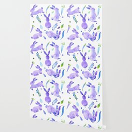 Easter Bunnies - Very peri Wallpaper