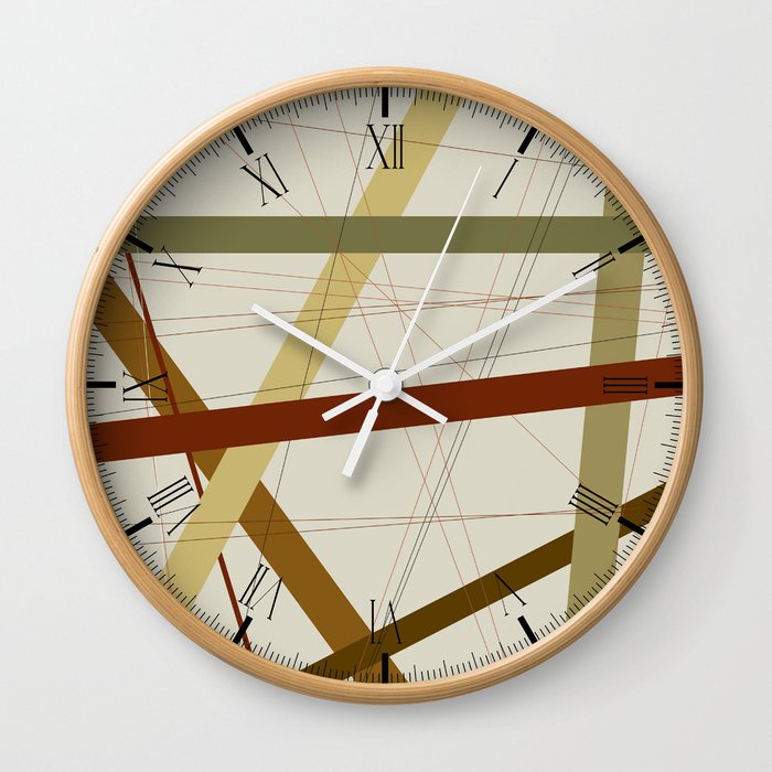 Earth Tone Criss Cross Wall Clock