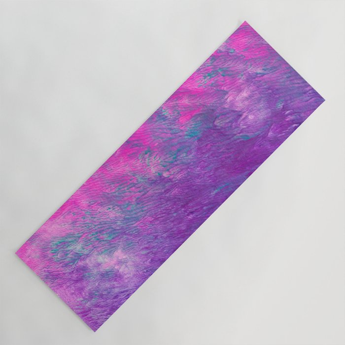 Abstract Girly Painting with Pink, Purple and Teal Yoga Mat
