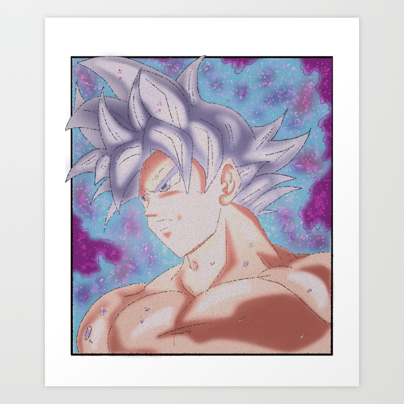 Goku Ultra Instict Pixel Art Dragon Ball Super Heroes Art Print By