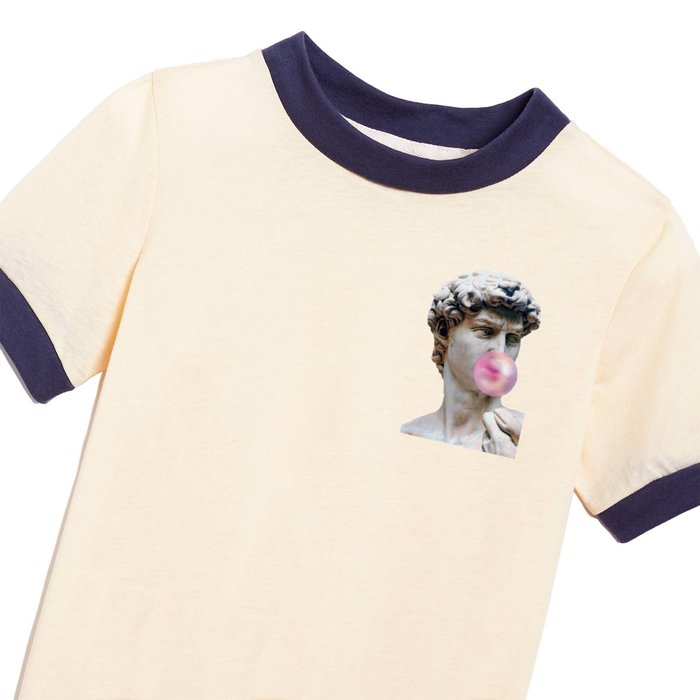 Statue of David blowing pink gum Kids T Shirt by Carole | Society6