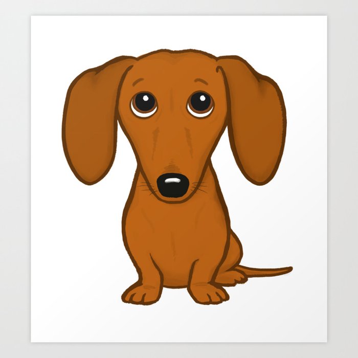 Cute Dachshund Sausage Dog Print Art Poster Picture 