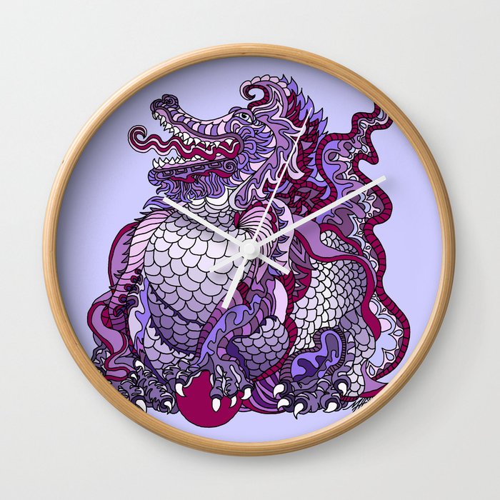 Dragon Royal Purple Wall Clock